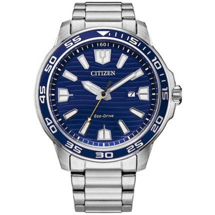 Citizen Men's Watch - Eco-Drive Blue Dial Stainless Steel Bracelet Date | AW1700-59L ,