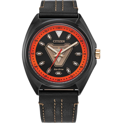 Citizen Men's Watch - Tony Stark 63 Eco-Drive Black Case Leather Strap | AW2075-05W ,