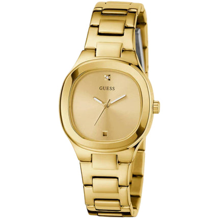 Guess Women's Analog Watch - Eve Quartz Champagne Dial Yellow Gold Bracelet | GW0615L2 ,