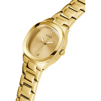 Guess Women's Analog Watch - Eve Quartz Champagne Dial Yellow Gold Bracelet | GW0615L2 ,