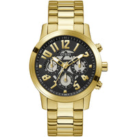 Guess Men's Analog Watch - Parker Black Dial Yellow Gold Bracelet Date | GW0627G2 ,
