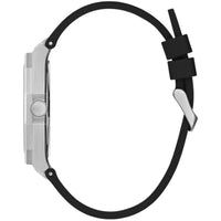 Guess Men's Watch - Quartz Silver Case Black Dial Silicone Rubber Strap | GW0663G1 ,