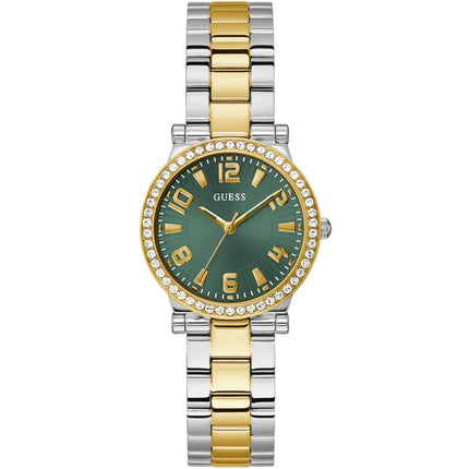 Guess Women's Analog Watch - Quartz Green Dial Two Tone Steel Bracelet | GW0686L2 ,