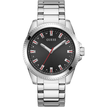Guess Men's Watch - Quartz Black Dial Silver Stainless Steel Bracelet | GW0718G1 ,
