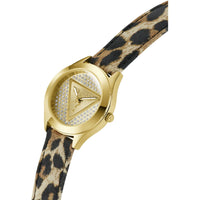 Guess Women's Watch - Quartz Champagne Dial Leopard Genuine Leather Strap | GW0745L2 ,
