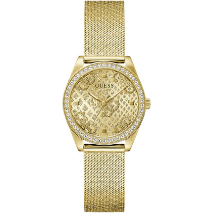 Guess Women's Watch - Quartz Champagne Dial Yellow Gold Steel Mesh Bracelet | GW0748L2 ,