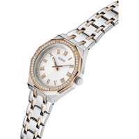 Guess Women's Analog Watch - Quartz White Dial Two Tone Steel Bracelet | GW0770L5 ,