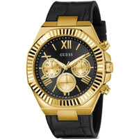 Guess Men's Watch - Equity Chrono Black Dial Leather and Silicone Strap | GW0791G3 ,