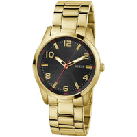 Guess Men's Watch - Monte Black Dial Yellow Gold Stainless Steel Bracelet | GW0804G3 ,
