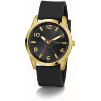 Guess Men's Watch - Monte Quartz Yellow Gold Case Black Silicone Strap | GW0805G2 ,