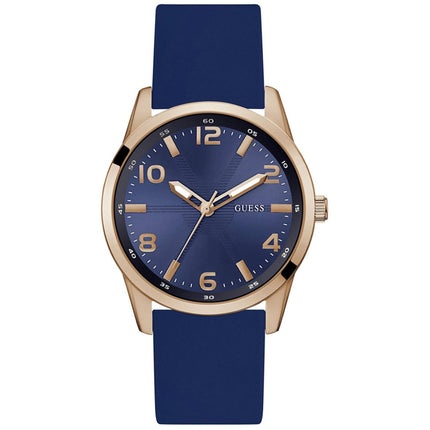 Guess Men's Watch - Monte Quartz Rose Gold Case Blue Silicone Strap | GW0805G3 ,