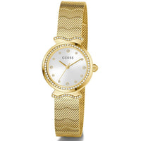 Guess Women's Watch - Mermaid Quartz Stone Bezel White Dial Bracelet | GW0866L2 ,
