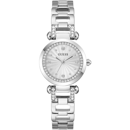 Guess Women's Watch - Ginger Crystal Bezel Silver Tone Dial Steel Bracelet | GW0869L3 ,