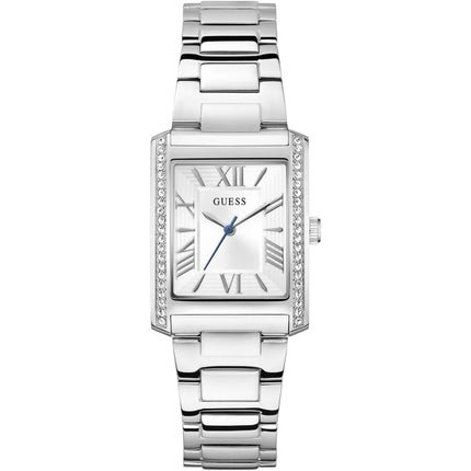 Guess Women's Watch - Bonnie Crystal Bezel White Dial Steel Bracelet | GW0874L1 ,