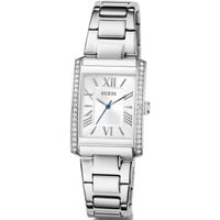 Guess Women's Watch - Bonnie Crystal Bezel White Dial Steel Bracelet | GW0874L1 ,