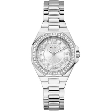 Guess Women's Watch - Contessa Crystal Bezel Silver Tone Dial Bracelet | GW0877L1 ,