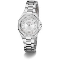 Guess Women's Watch - Contessa Crystal Bezel Silver Tone Dial Bracelet | GW0877L1 ,