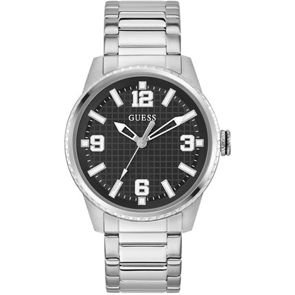 Guess Men's Watch - Varsity G Quartz Black Dial Stainless Steel Bracelet | GW0889G1 ,