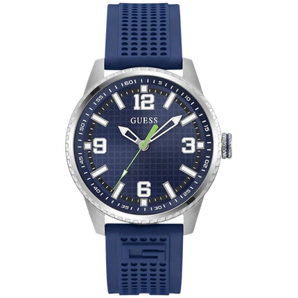 Guess Men's Watch - Varsity G Quartz Steel Case Blue Dial Silicone Strap | GW0890G1 ,