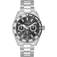Guess Men's Watch - Letterman Chrono Black Dial Stainless Steel Bracelet | GW0904G1 ,
