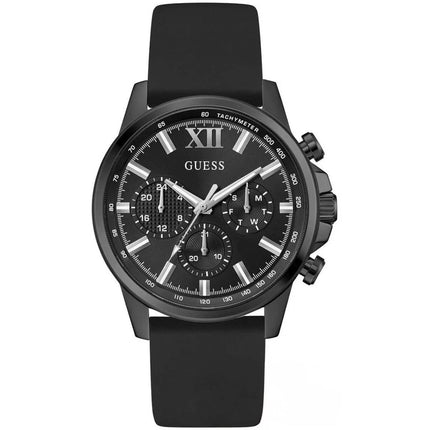 Guess Men's Watch - Walker Quartz Chronograph Black Case Silicone Strap | GW0913G3 ,