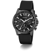 Guess Men's Watch - Walker Quartz Chronograph Black Case Silicone Strap | GW0913G3 ,