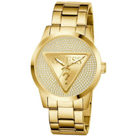 Guess Men's Watch - Badge Crystal Champagne Dial Yellow Gold Bracelet | GW0915G1 ,