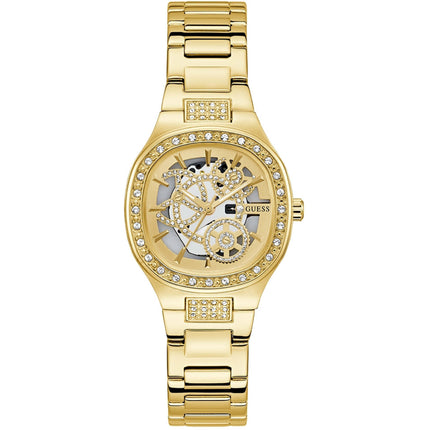 Guess Women's Watch - Electra Quartz Crystal Bezel Yellow Gold Bracelet | GW0941L2 ,