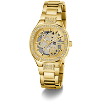 Guess Women's Watch - Electra Quartz Crystal Bezel Yellow Gold Bracelet | GW0941L2 ,