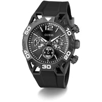 Guess Men's Watch - Perimeter Black Semi-Skeleton Dial Silicone Strap | GW0966G2 ,