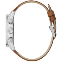 Guess Men's Watch - Quartz Blue and White Dial Brown Leather Strap Date | GW0972G1 ,