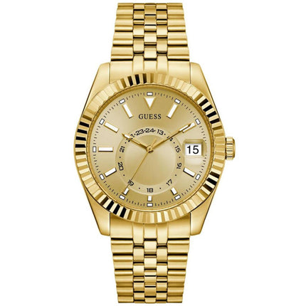 Guess Men's Watch - Quartz Gold Tone Dial Stainless Steel Bracelet Date | GW0977G2 ,