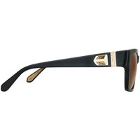 Bugatti Unisex Sunglasses - Black/White Gold Acetate Rectangular Shape Frame | 29-BK ,