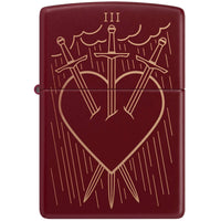 Zippo Windproof Lighter - Three of Swords Tarot Card Design Classic Merlot | 46723 ,