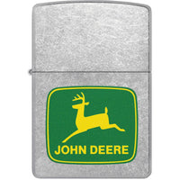 Zippo Windproof Pocket Lighter - John Deere Moss Green Logo Street Chrome | 46764 ,