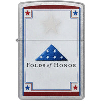 Zippo Windproof Pocket Lighter - Folds of Honor Stars Design Chrome Finish | 46768 ,