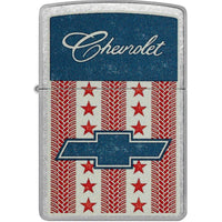 Zippo Windproof Lighter - Chevrolet Stars and Stripes Design Silver Finish | 46783 ,