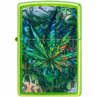 Zippo Pocket Lighter - Graffiti Leaf Design Classic Lurid Metal Windproof | 46846 ,