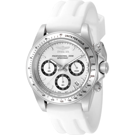 Invicta Men's Watch - Speedway Quartz Chrono Silver Tone Dial Silicone Strap | 50488 ,