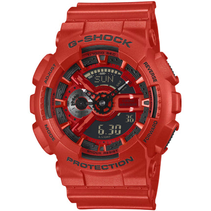 Casio Men's Watch - G-Shock Black and Red Analog-Digital Dial Strap | GA-110RRB-4ACR ,