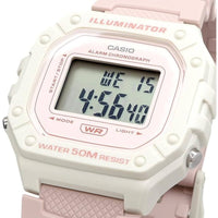 Casio Unisex Watch - Quartz Alarm Digital Dial Pink Resin Strap | W-218HC-4A2VCF ,