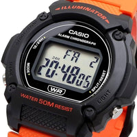 Casio Men's Watch - Digital Dial Black Case Orange Resin Strap | W-219H-4AVCF ,