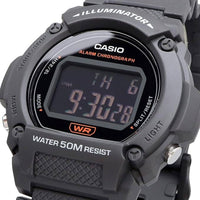 Casio Unisex Watch - Chronograph Black Digital Dial Grey Resin Strap | W-219H-8BVCF ,
