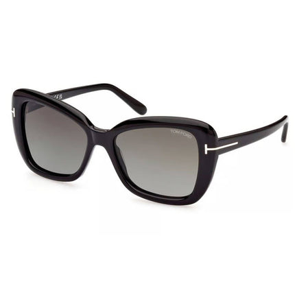 Tom Ford Women's Sunglasses - Maeve Shiny Black Acetate Cat Eye Frame | FT1008 5501B ,