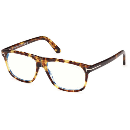 Tom Ford Men's Eyeglasses - Blonde Havana Acetate Square Full Rim | FT5978-B 56053 ,