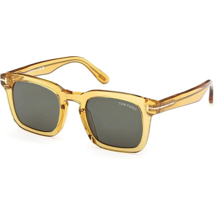Tom Ford Men's Sunglasses - Dax Shiny Light Yellow Plastic Square Frame | FT0751 5039N ,