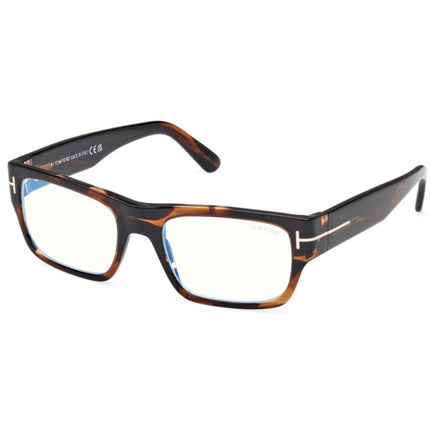 Tom Ford Men's Eyeglasses - Coloured Havana Acetate Rectangular Frame | FT6034-B 54056 ,