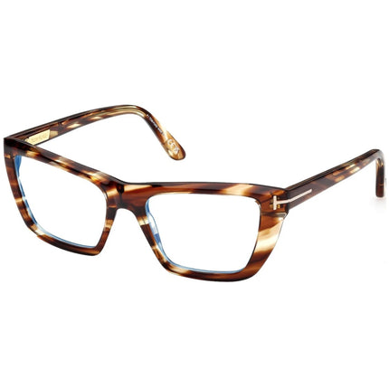 Tom Ford Women's Eyeglasses - Coloured Havana Acetate Cat Eye Frame | FT6047-B 54055 ,