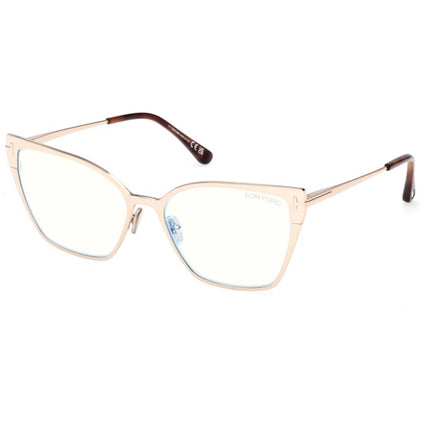 Tom Ford Women's Eyeglasses - Shiny Rose Gold Metal Butterfly Frame | FT6051-B 56028 ,