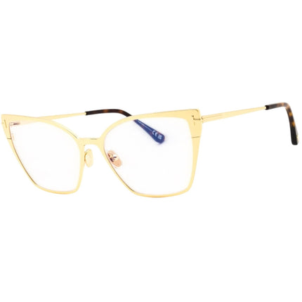 Tom Ford Women's Eyeglasses - Shiny Deep Gold Metal Butterfly Frame | FT6051-B 56030 ,